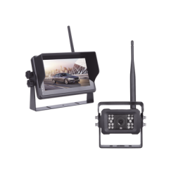 Sistema Profesional Inalámbrico de Cámara de Reversa Infrarroja y Monitor Touch de 7" para Vehículos de Trabajo y Montacargas