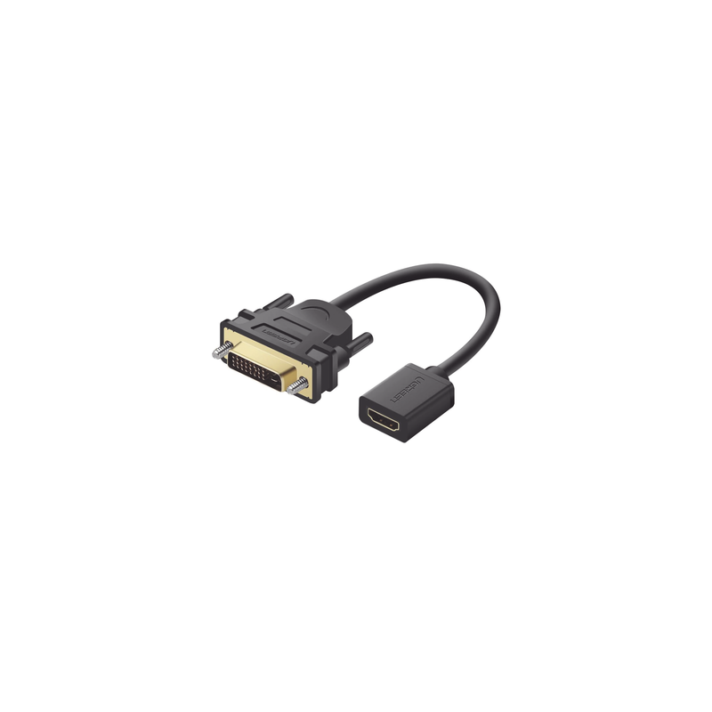 Convertidor DVI Macho a HDMI Hembra | Bidireccional | DVI 24+1 | 1080P@60Hz | Cable de 22 cm (8.66 Pulgadas) | Negro
