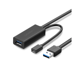 Cable de Extensión Activo USB 3.0 con puerto de alimentación Micro USB / 10 Metros / USB 3.0 a 5Gbps / No requiere controlado...