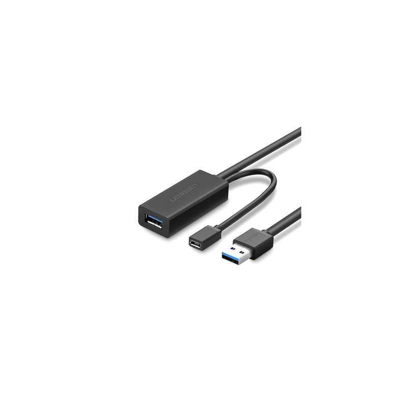 Cable de Extensión Activo USB 3.0 con puerto de alimentación Micro USB / 10 Metros / USB 3.0 a 5Gbps / No requiere controlado...