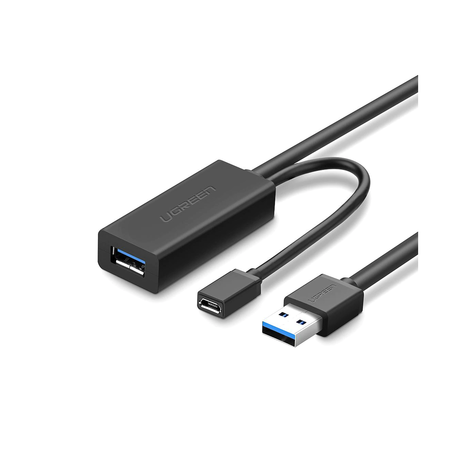 Cable de Extensión Activo USB 3.0 con puerto de alimentación Micro USB / 10 Metros / USB 3.0 a 5Gbps / No requiere controlado...