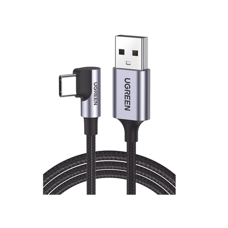 Cable USB-A a USB-C | 1 Metro | Conector con Ángulo Recto de 90° | Carga Rápida de hasta 60W | 480 Mbps | PD3.0 | QC4.0/3.0/2...