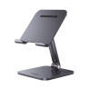 Soporte de Aluminio para IPad & Tablet | Plegable |Angulo Ajustable de 180° y 270° | Base Antideslizante | Protección  de Sil...
