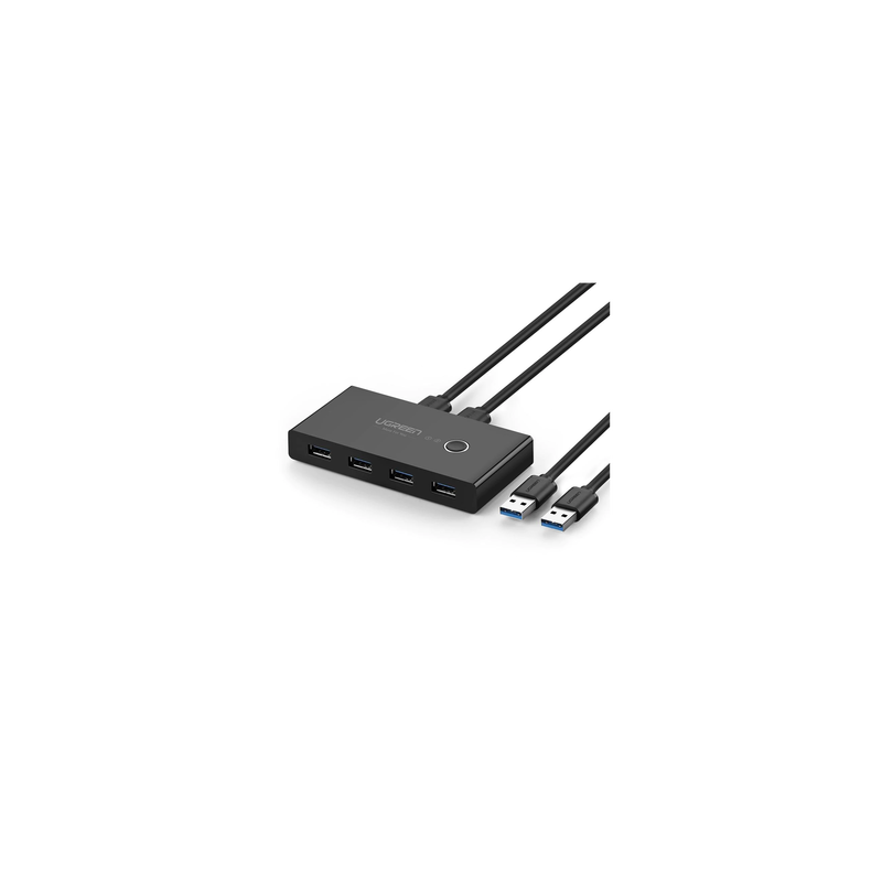 Conmutador USB para Compartir 4 Puertos USB 3.0 a 2 PC Ìs | Cambio Mediante Botón | Incluye Dos Cables USB de 1.5 m | ABS | ...