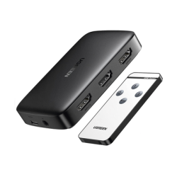Conmutador HDMI (Switch) 4K@30Hz | 3 Entradas a 1 Salida | 3D | Transmisión Estable | Incluye Control Remoto | Receptor de In...