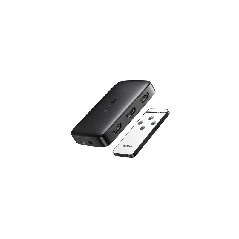 Conmutador HDMI (Switch) 4K@30Hz | 3 Entradas a 1 Salida | 3D | Transmisión Estable | Incluye Control Remoto | Receptor de In...