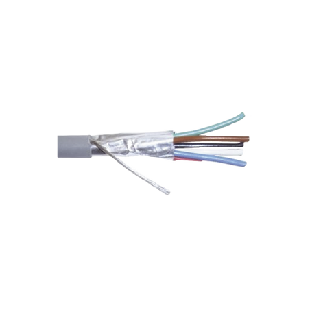 Cable Calibre 22, CMR, 6 Conductores, Blindado, 305 Metros (1000 Pies), Color Gris