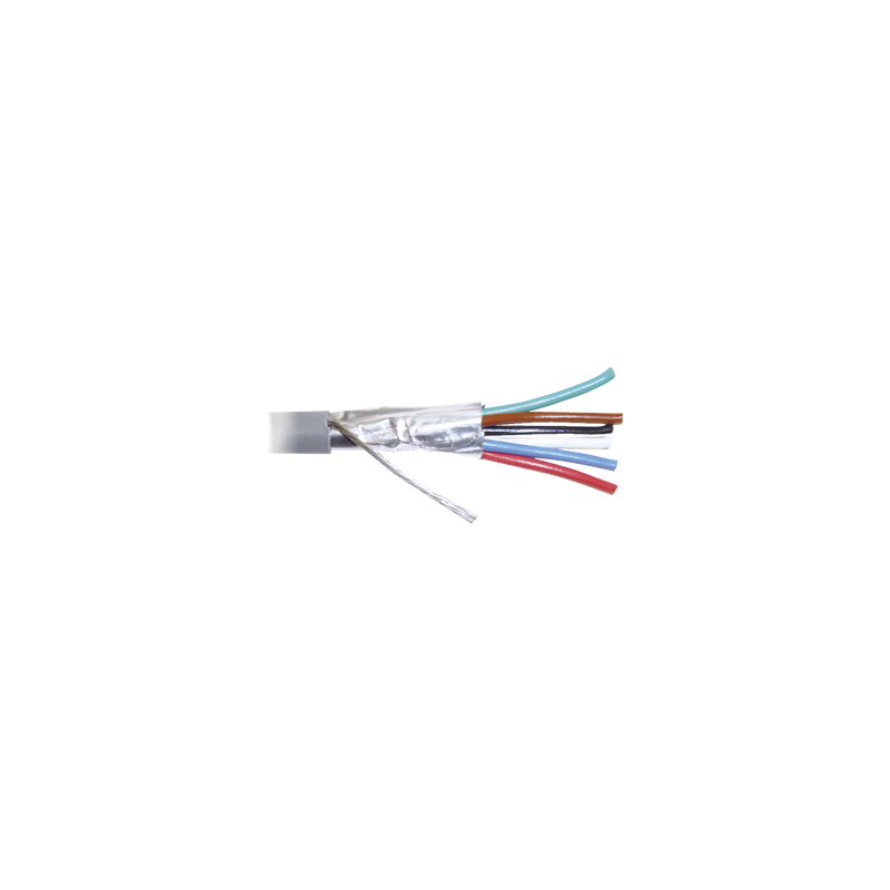 Bobina de 305 Metros (1000 Pies) de Cable 8 Conductores, 22 AWG, Tipo CMR, de Color Gris para Aplicaciones en Alarmas de Intr...