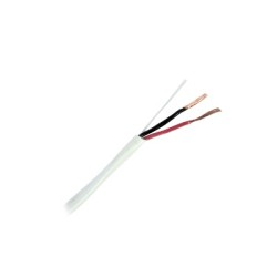 Bobina de 305 Metros (1000 Pies) / 2 x 18 AWG / Cable / Blanco / Para Aplicaciones de Alarma / Audio / Control de Acceso / Ce...