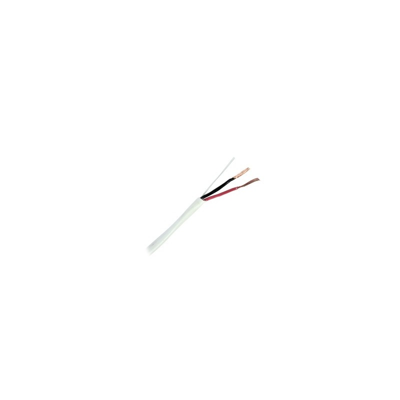Bobina de 305 Metros (1000 Pies) / 2 x 18 AWG / Cable / Blanco / Para Aplicaciones de Alarma / Audio / Control de Acceso / Ce...
