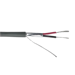 Cable Calibre 22 / 2 Conductores / Blindado / 305 Metros (1000 Pies) / Riser / UL / Color Gris / Hecho en México