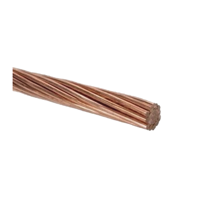 Cable Eléctrico de Cobre Desnudo Semiduro 7 Hilos, Cal. 2 AWG, Rollo de 100 m.