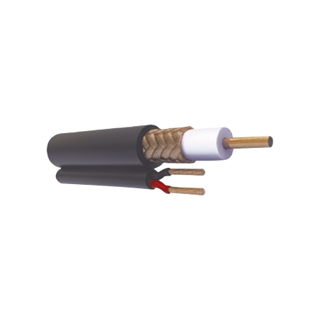 ( Venta x Metro ) Cable Coaxial RG59 Siamés, Malla de Cobre y Aluminio, Hecho en México, Optimizado para HD+ 2 Hilos Calibre 20